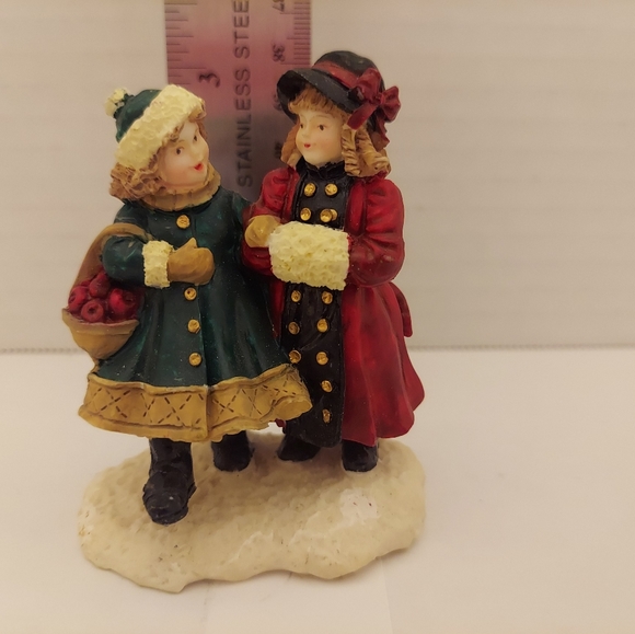Mervyn's Village Square 1994 2 Girls Walking Figurine - Picture 5 of 7